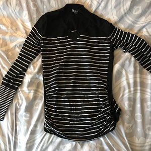 Long Sleeve Black and White Stripe